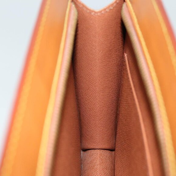 LOUIS VUITTON Epi Pochette Homme Clutch Bag Brown Zipang gold - Picture 2 of 16